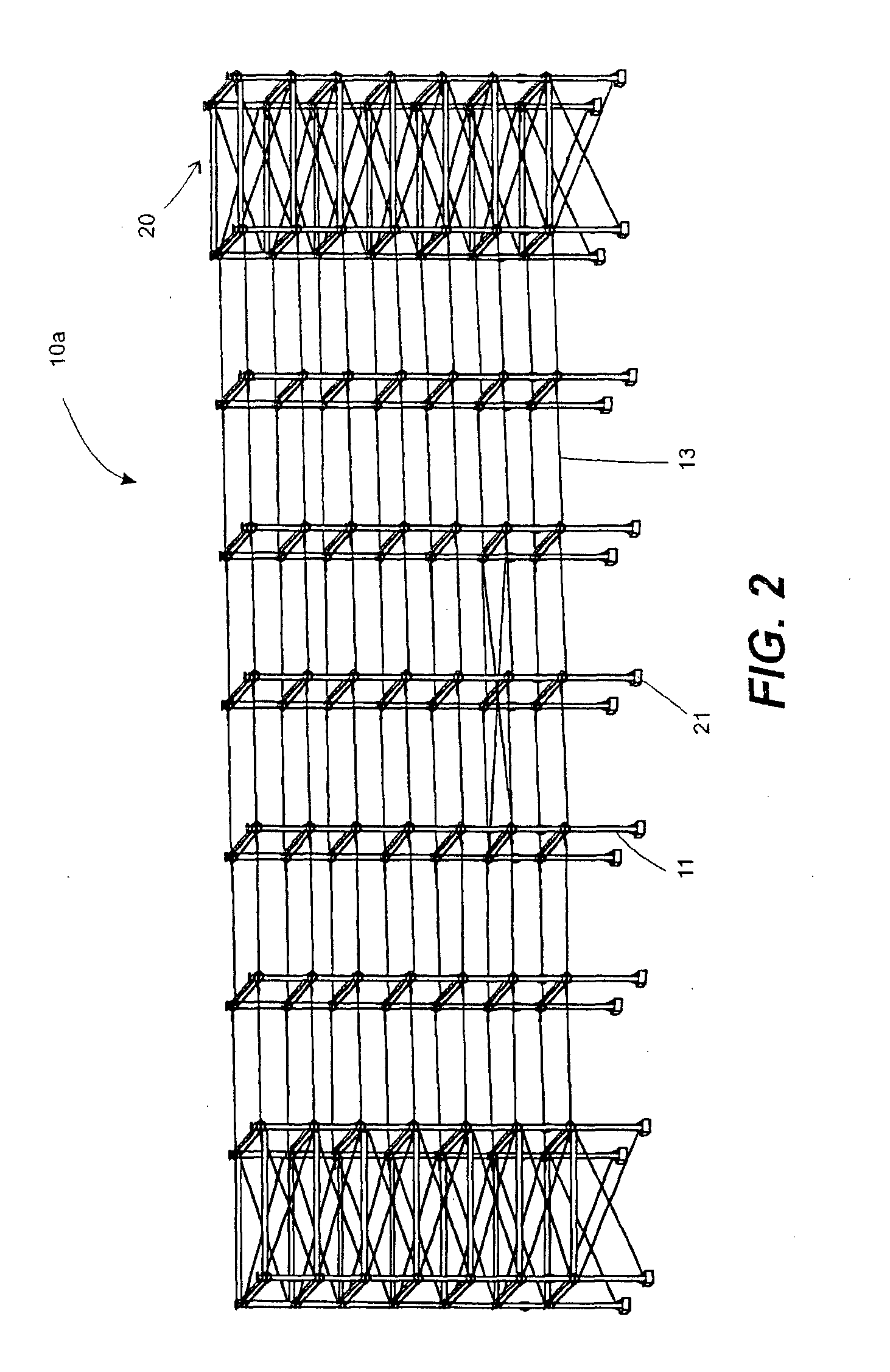 A cabled pipe rack