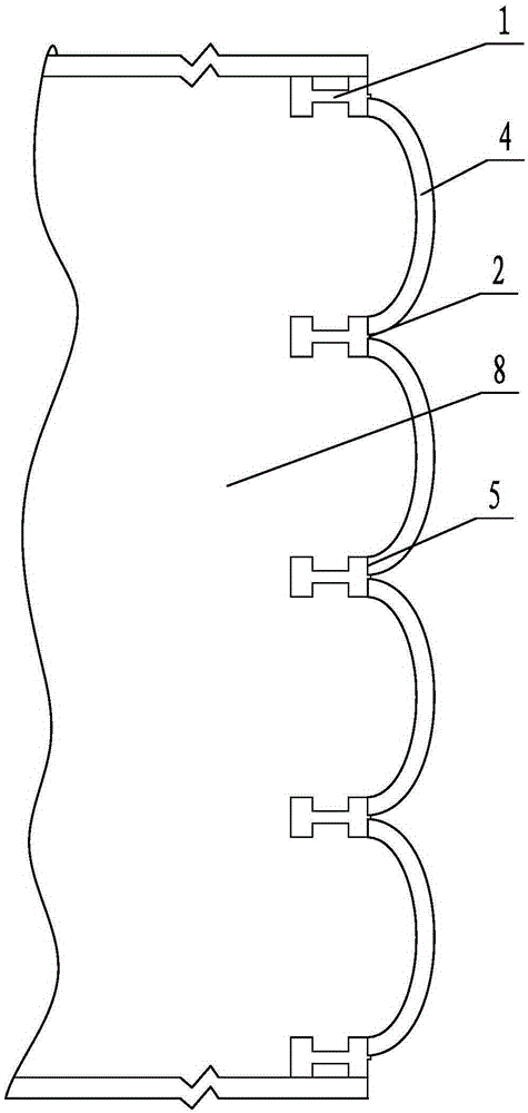 Multi-arch sheet pile supporting structure and construction process