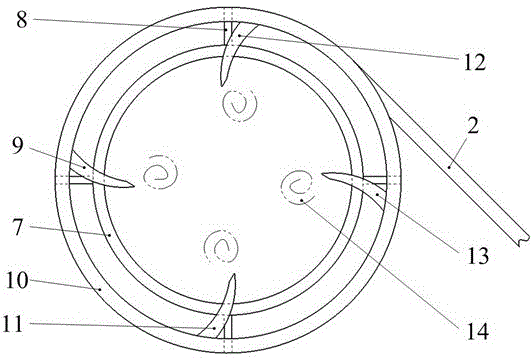 Four-vortex kinetic energy pulping equipment with oblique inlet flow as power