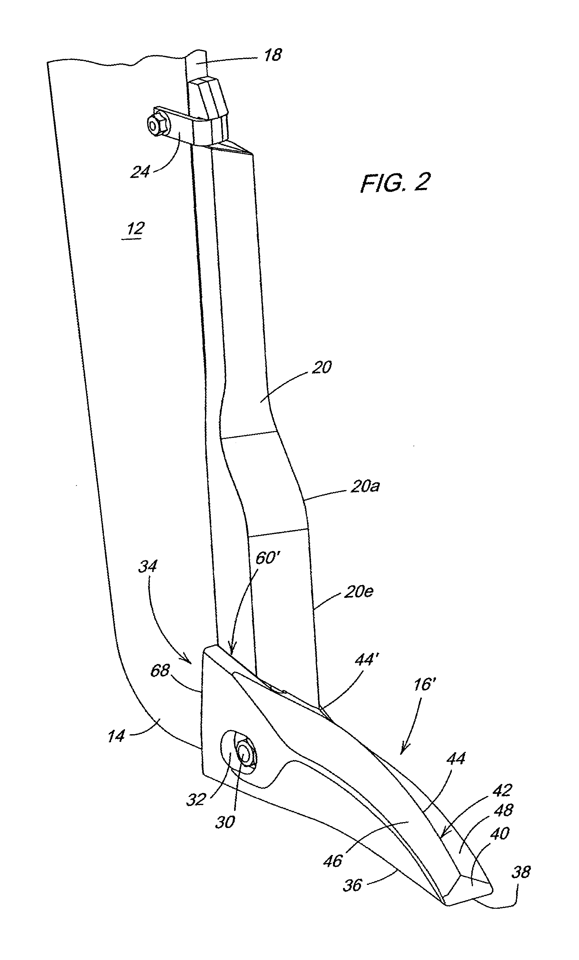 Low disturbance deep tillage point