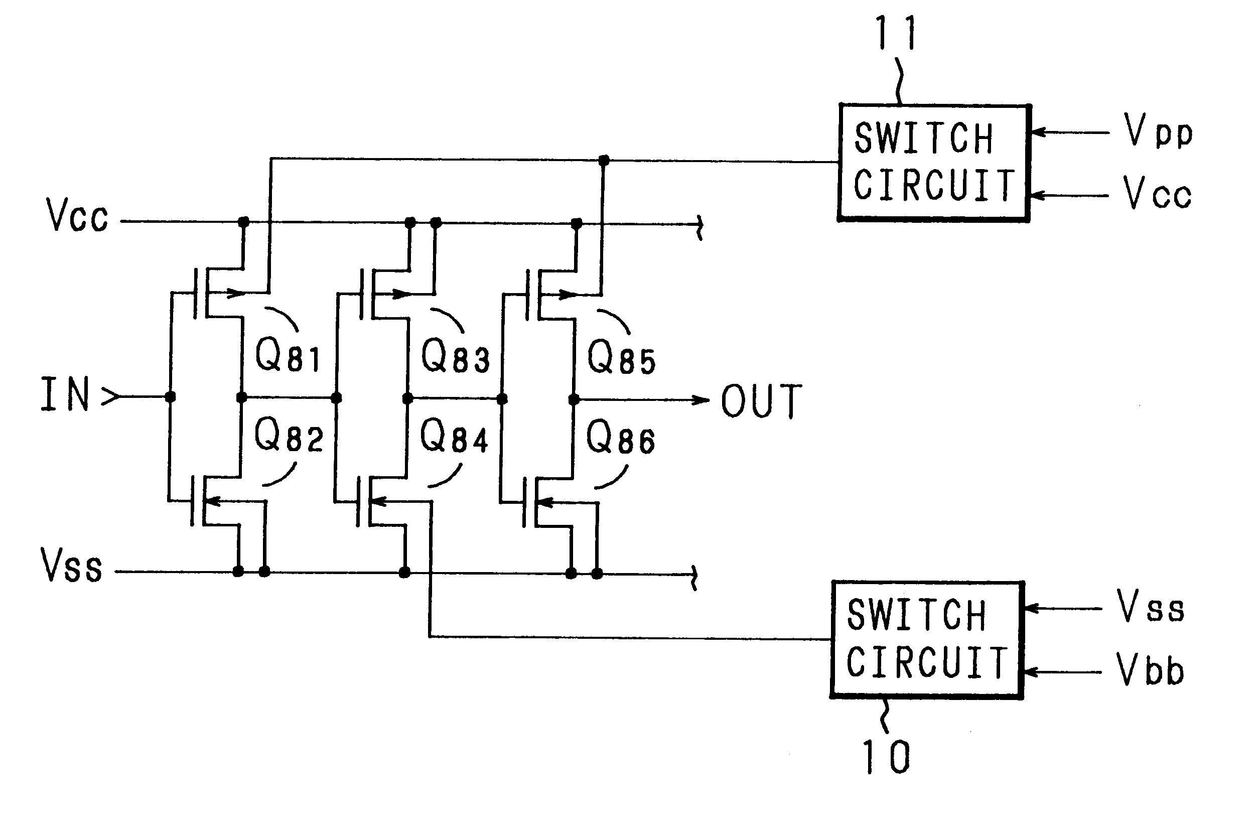 Switched backgate bias for FET