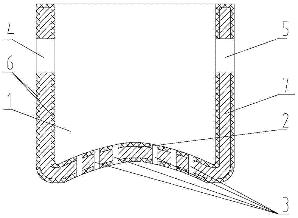 A material-separated medical stone ceramic built-in pot body