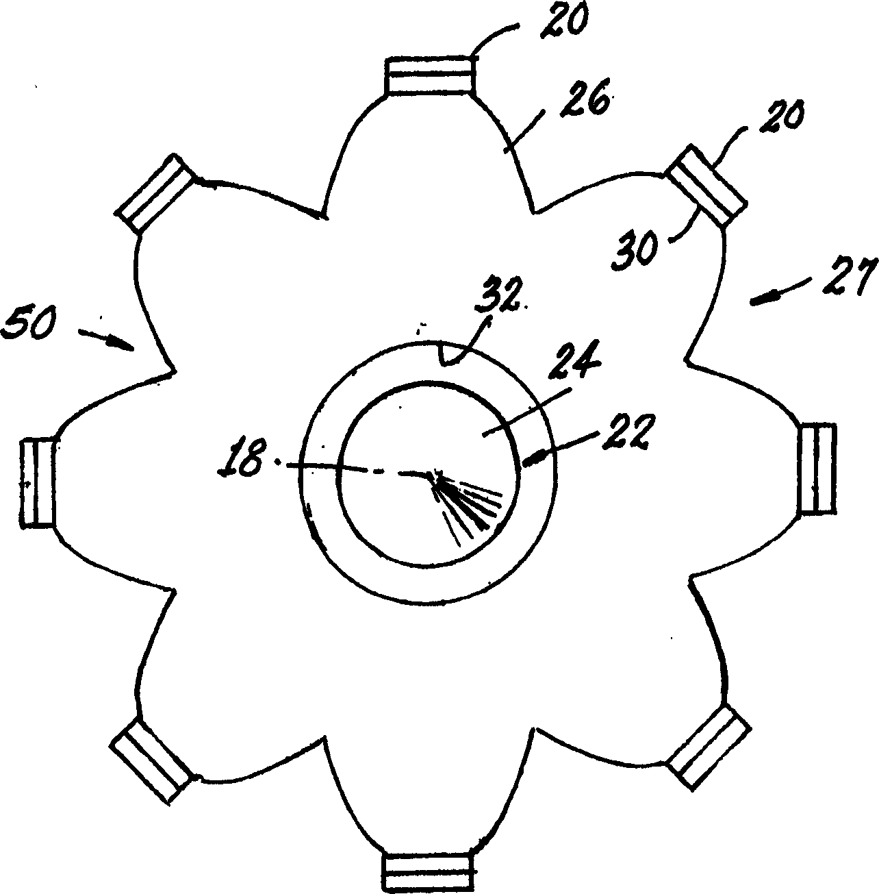 Light emitting diode lamp with conically focused light guides