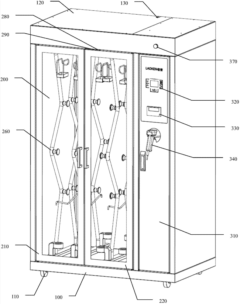 Inner mirror storing cabinet with pipeline drying function