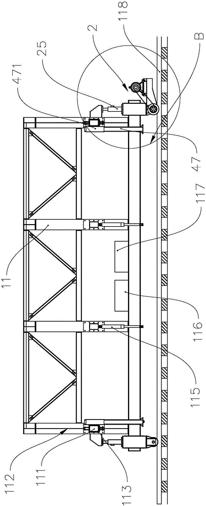 Tunnel ditch cable trough construction trolley