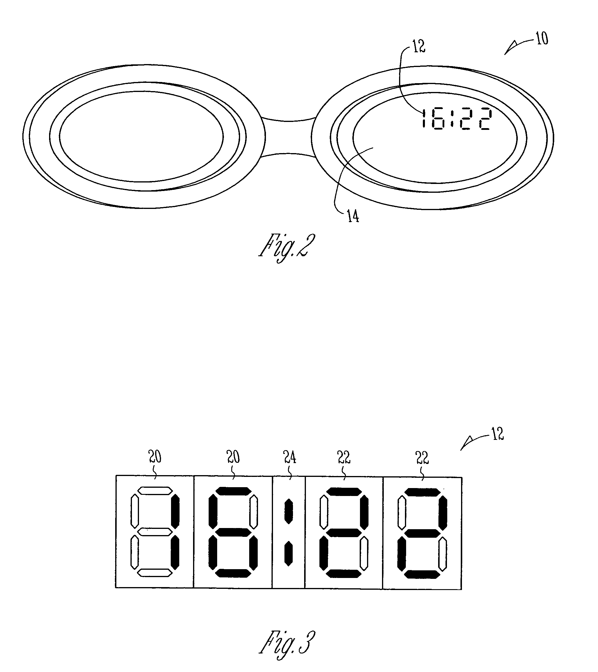 System and method for displaying information on athletic eyewear