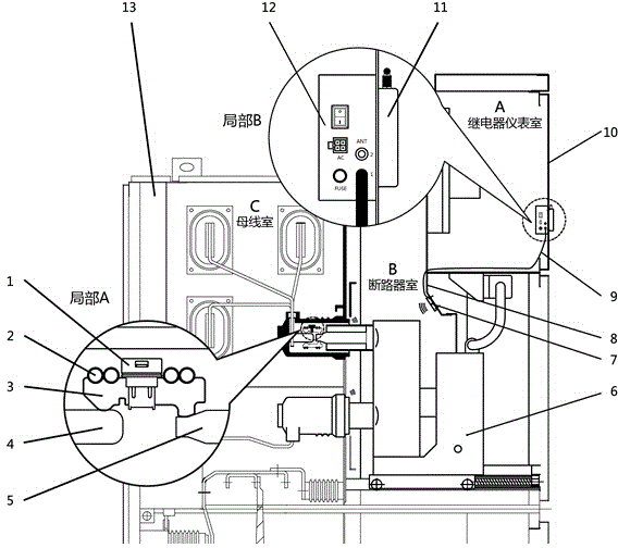 SAW temperature measurement system for switch cabinet