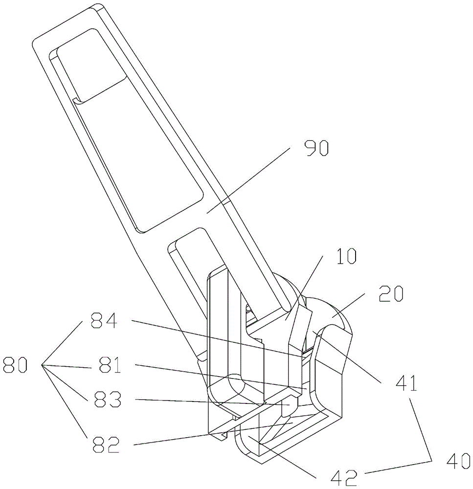 Back pull head of nylon zipper