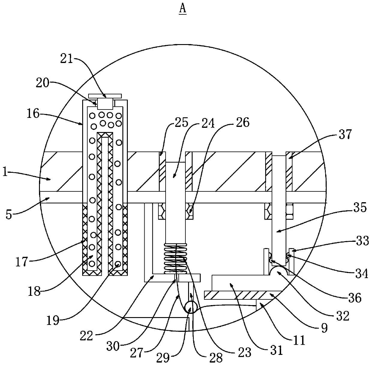 Bus connector and cabinet combination structure