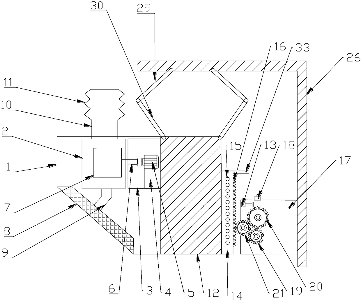 Novel automatic rising-falling extractor hood