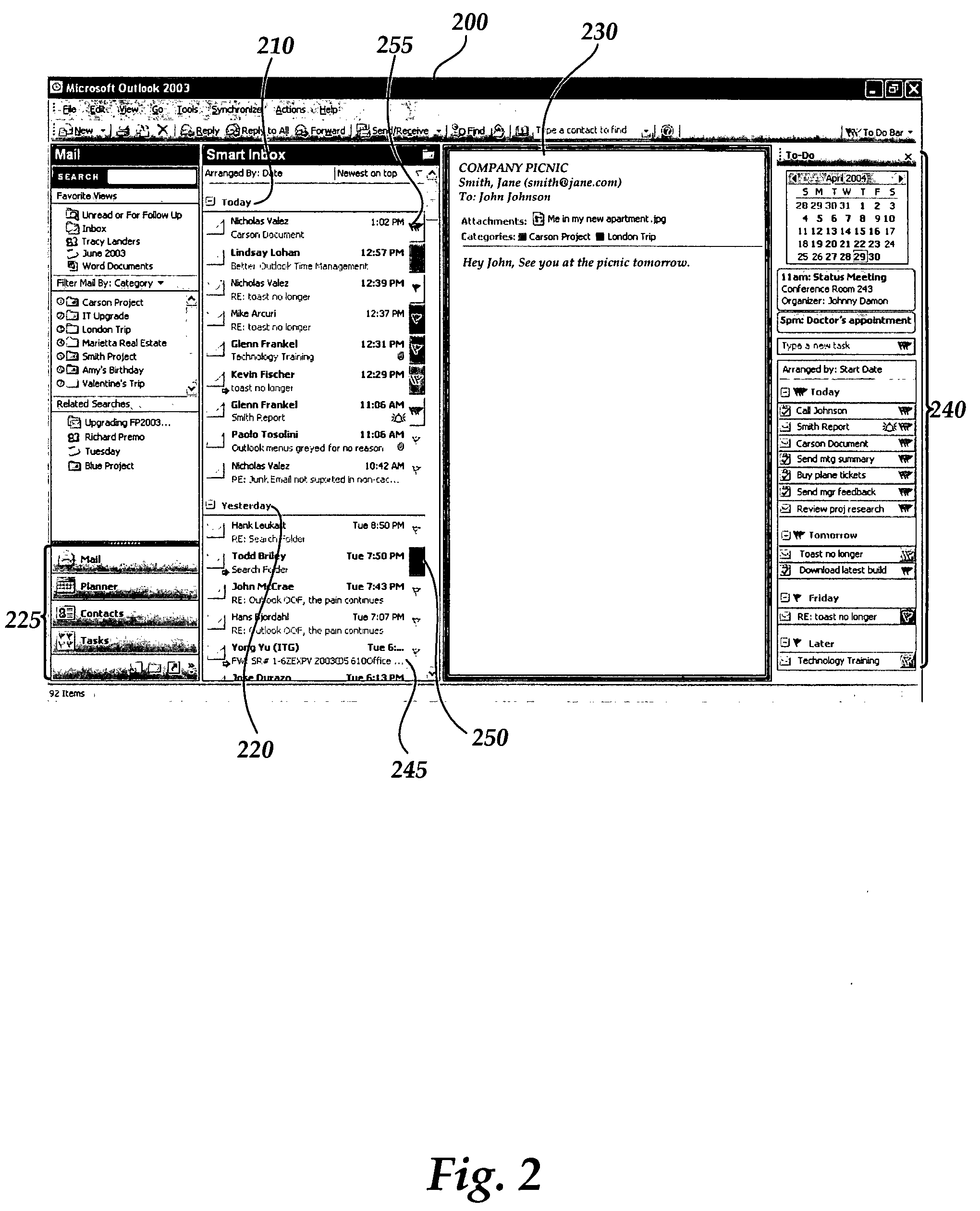 User interface for providing task management and calendar information