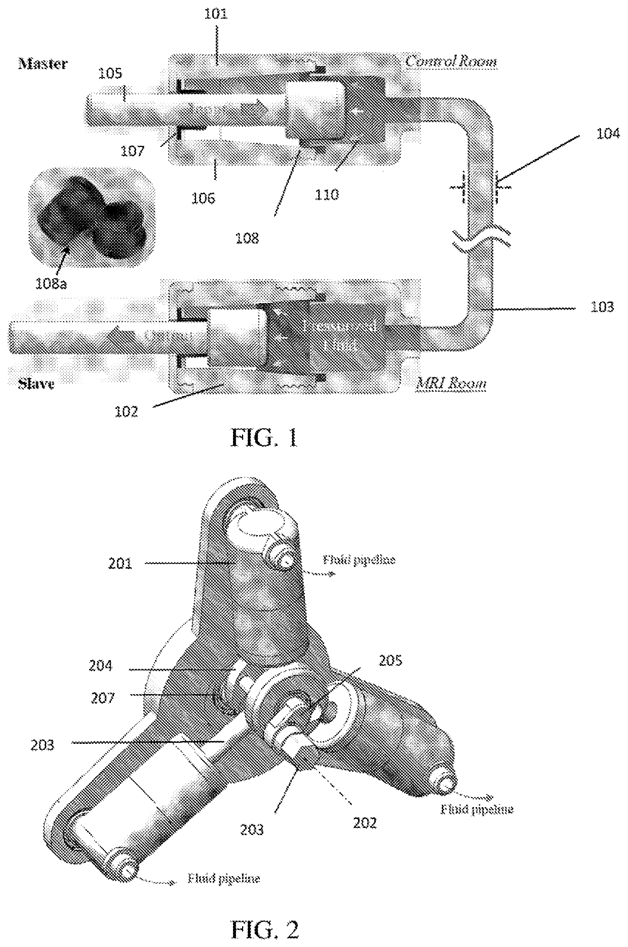 Fluid powered master-slave actuation for mri-guided interventions