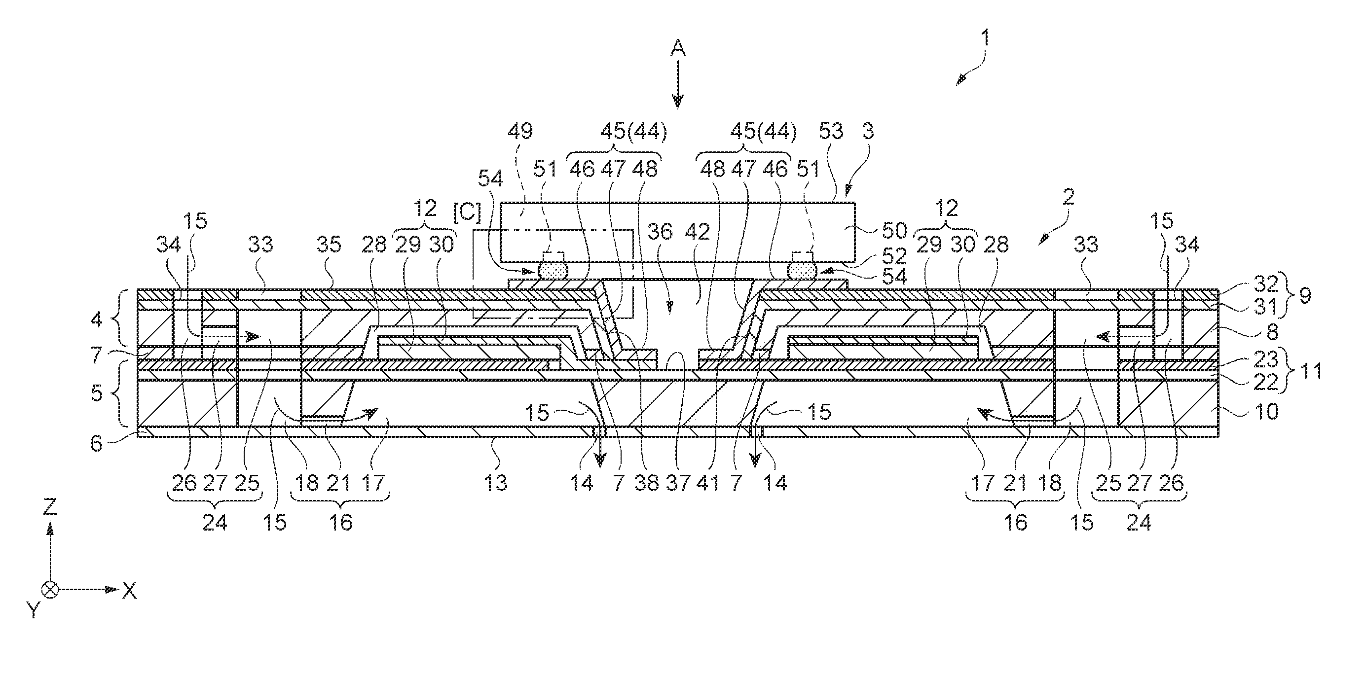 Wiring substrate, droplet ejection head, printing apparatus, electronic device, and manufacturing method for wiring substrate