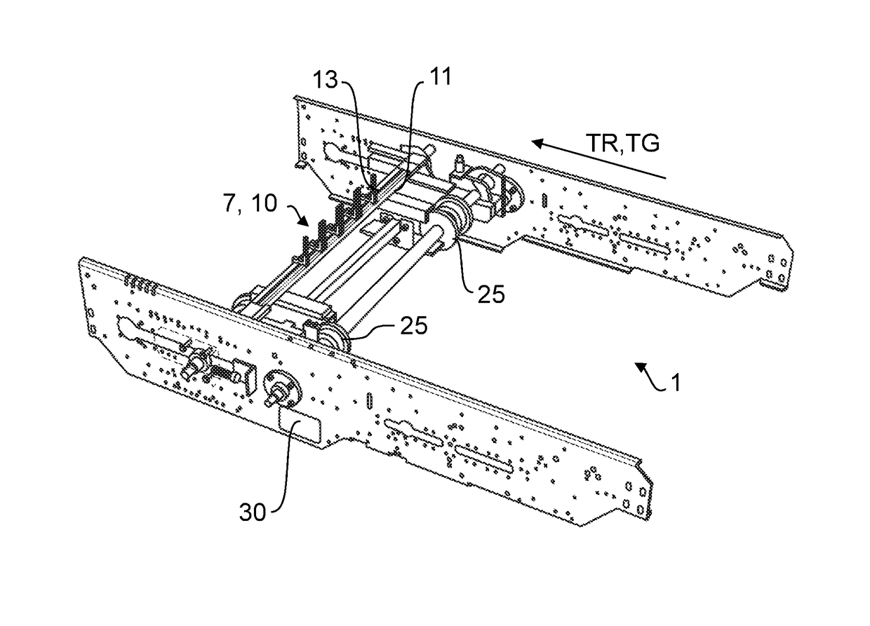 Apparatus for grouping piece goods and method for format change