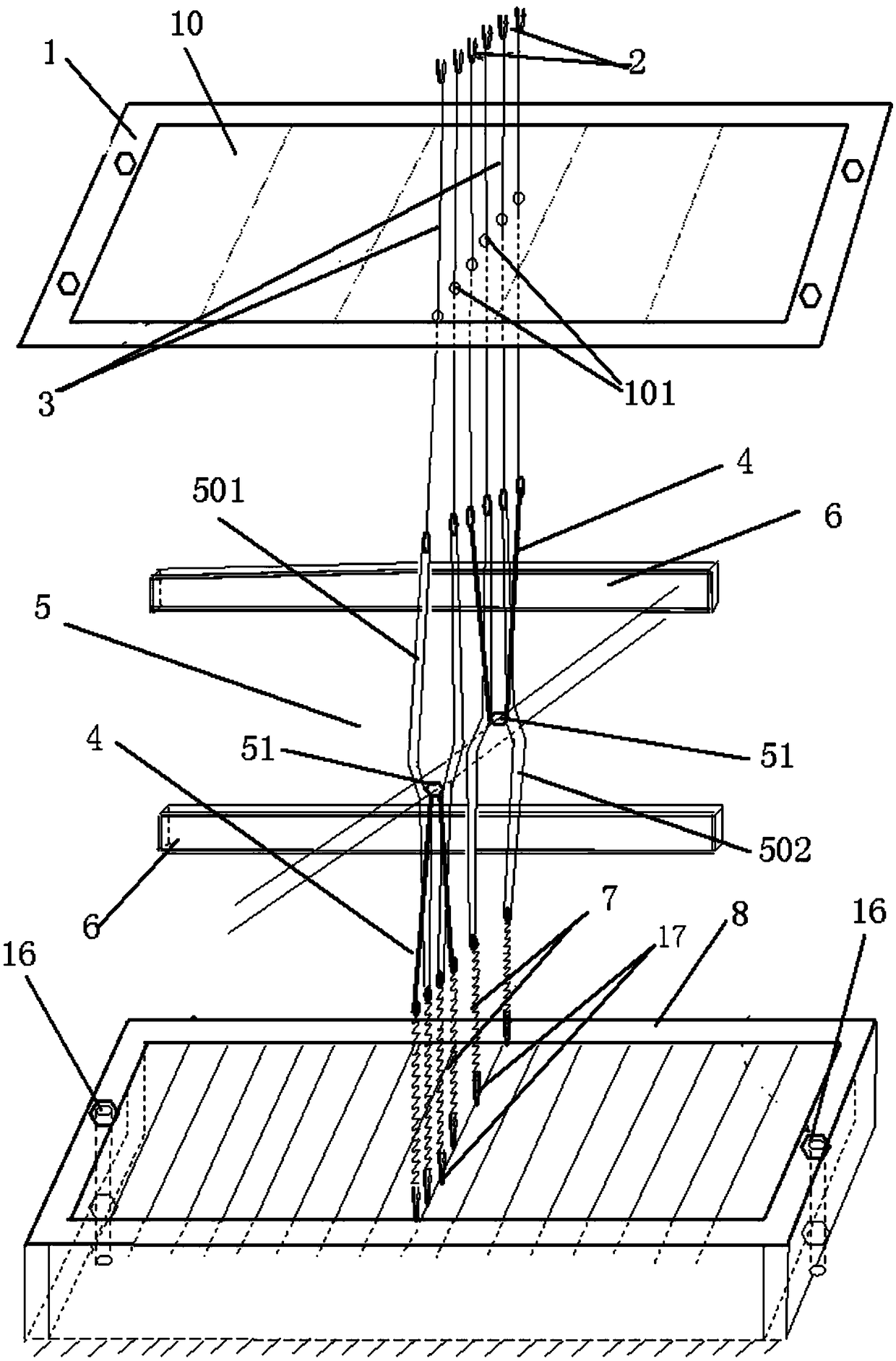 Threading and drafting device for doup harnesses for weaving leno brocade by using rapier loom