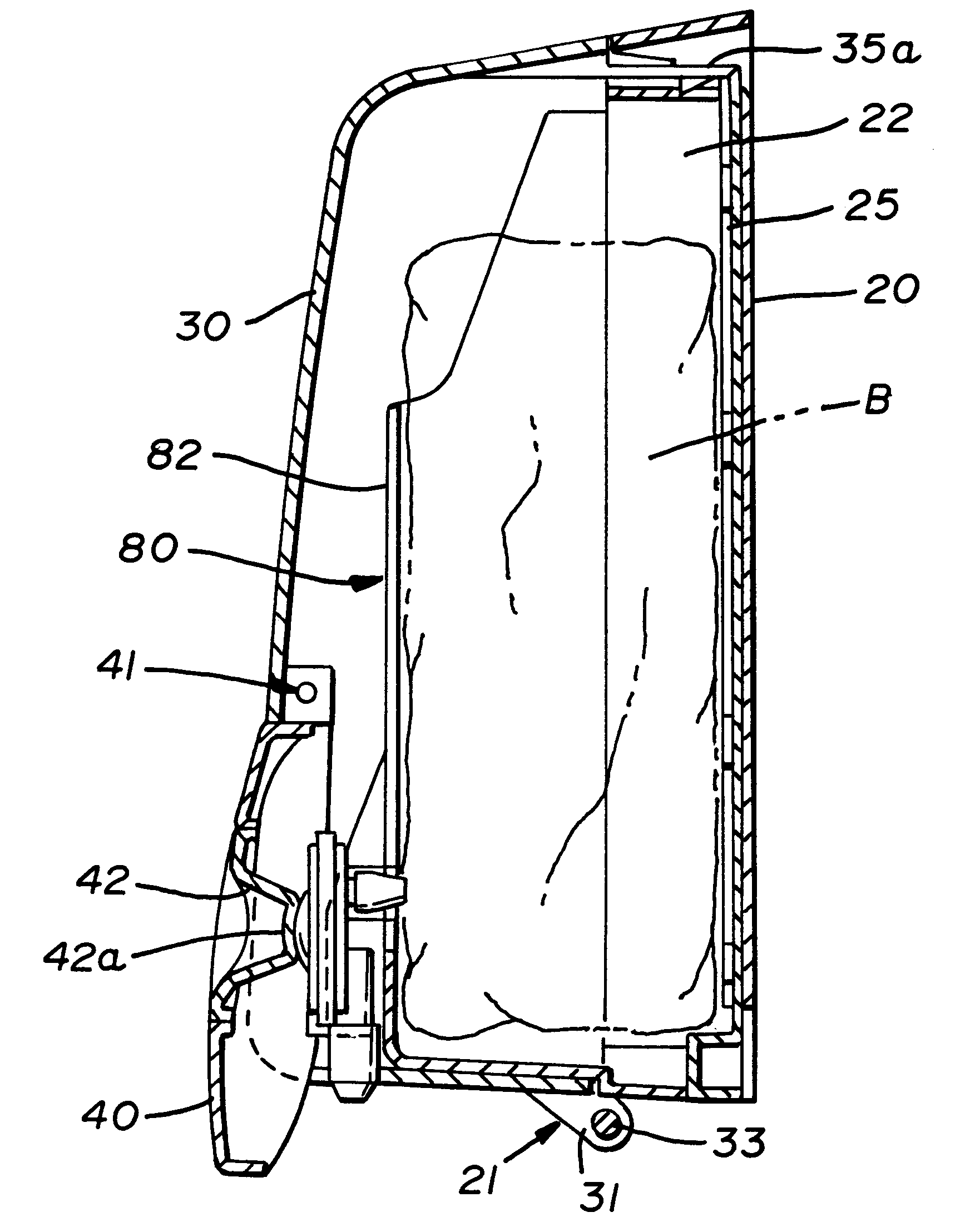 Wall-mounted dispenser for liquids