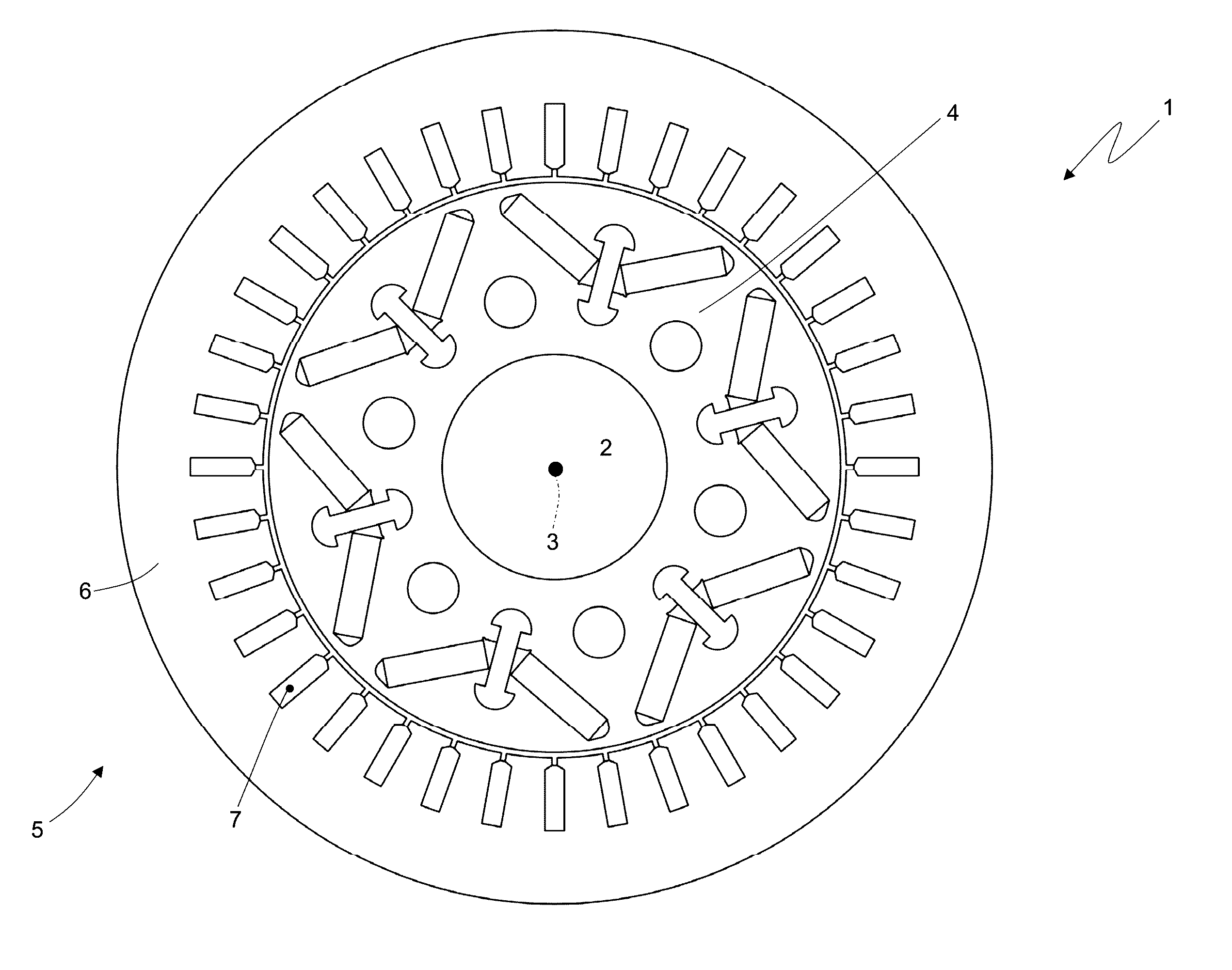 Electric machine having a stator winding with rigid bars