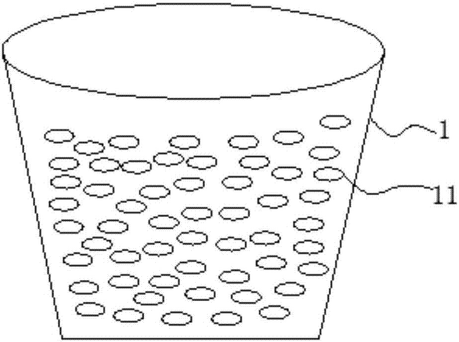 Breathable water-retaining potting structure