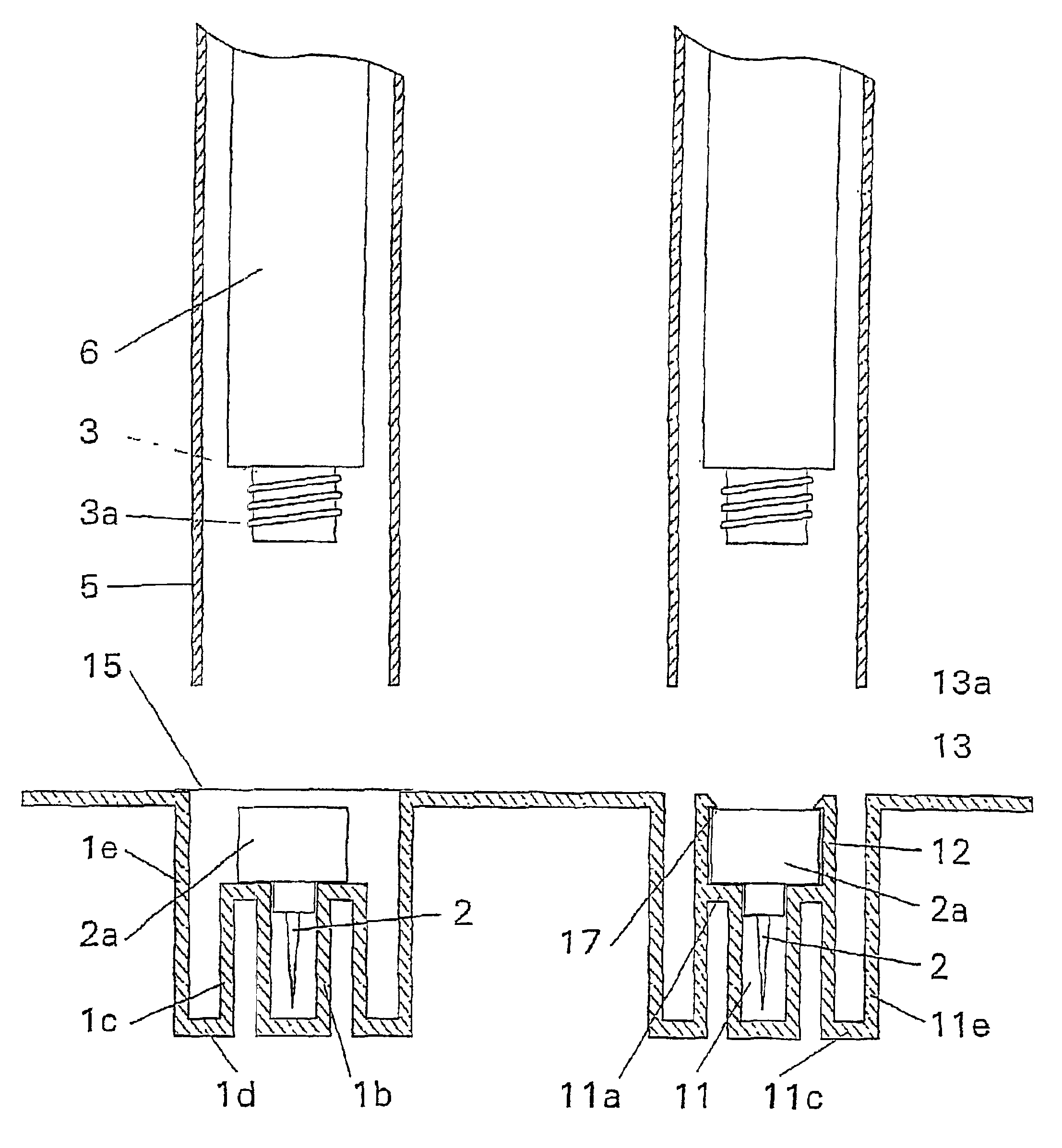 Storage container for at least one hypodermic needle