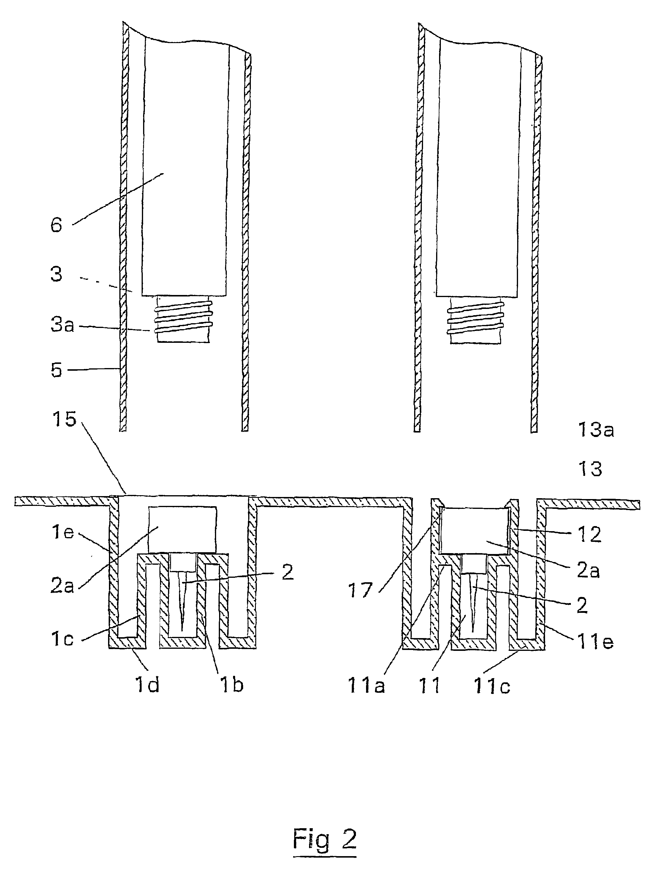 Storage container for at least one hypodermic needle