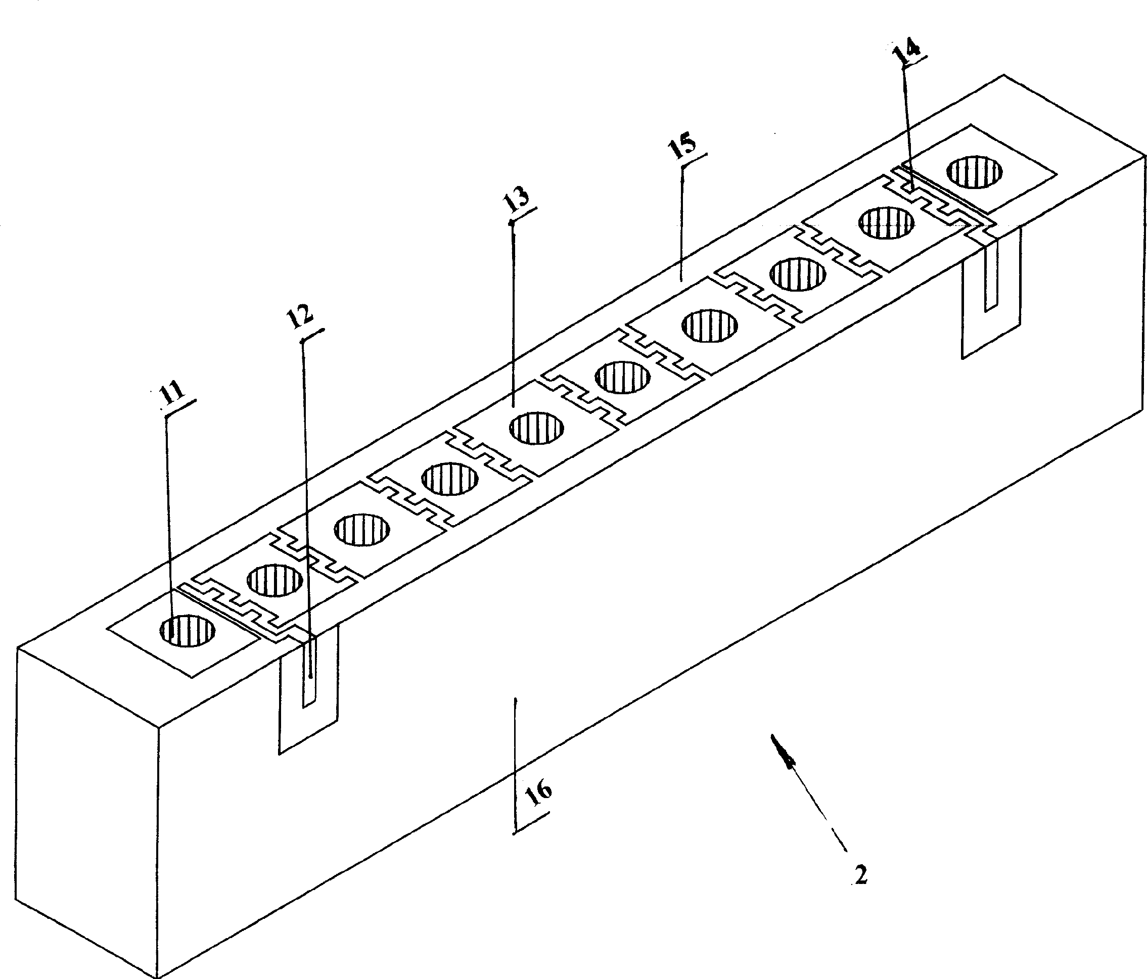 Super high frequency conjoined multi-cavity paster media wave filter