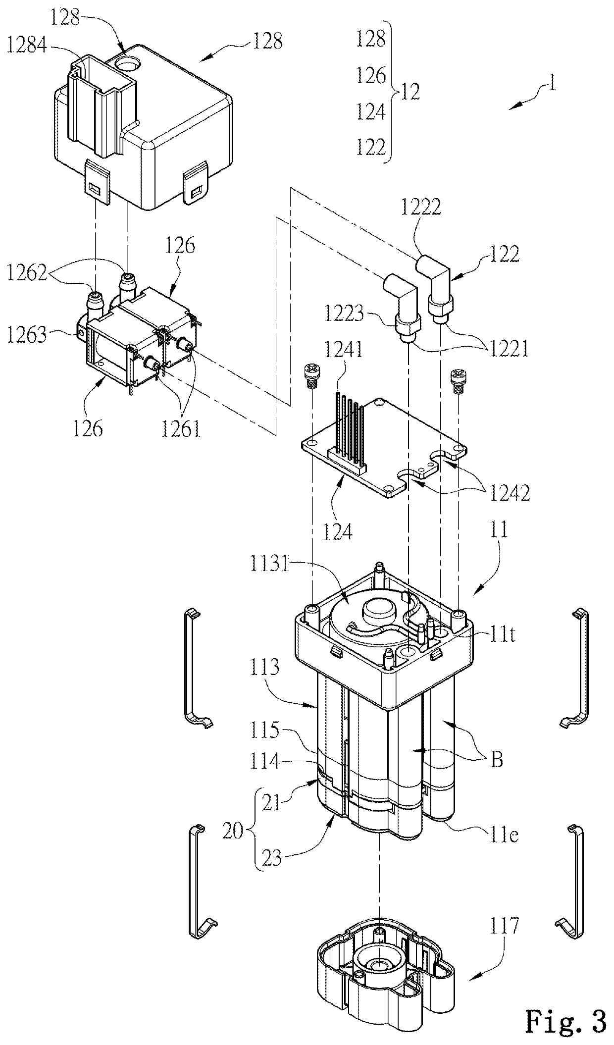 Pump and valve combination for bladder adjustment