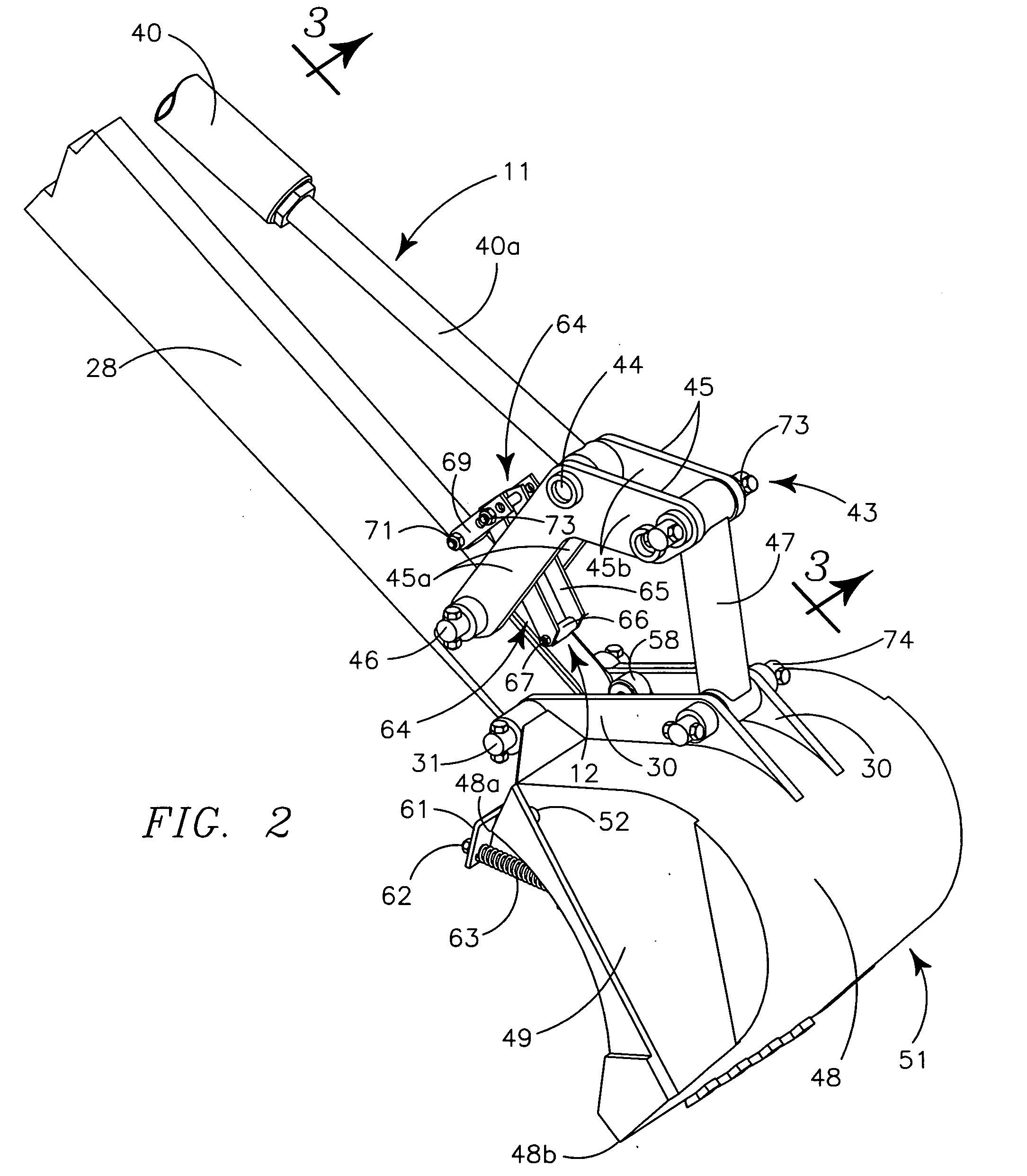 Ejector mechanism for back hoe excavator bucket