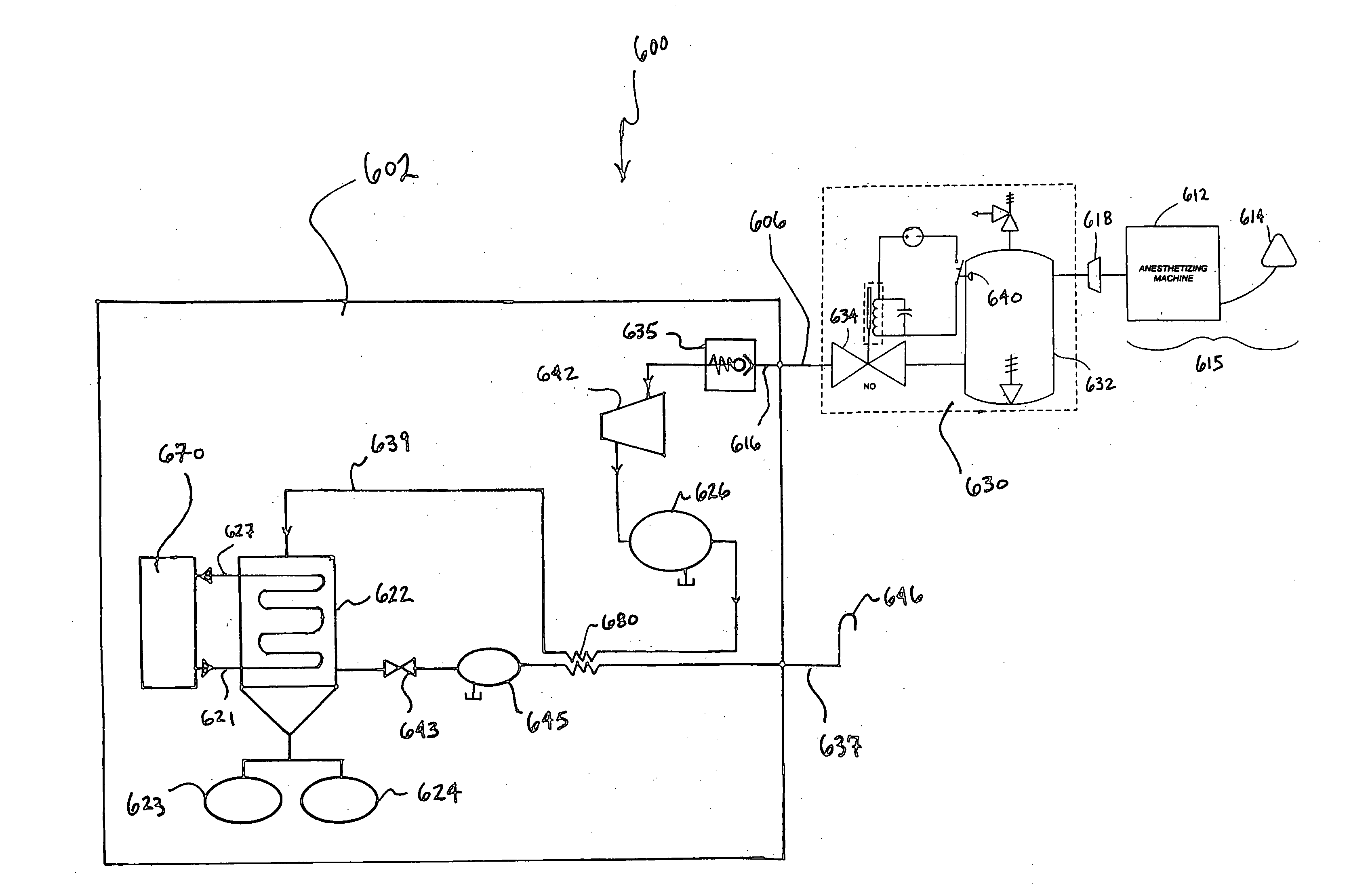 Method and apparatus for self-contained anesthetic gas reclamation