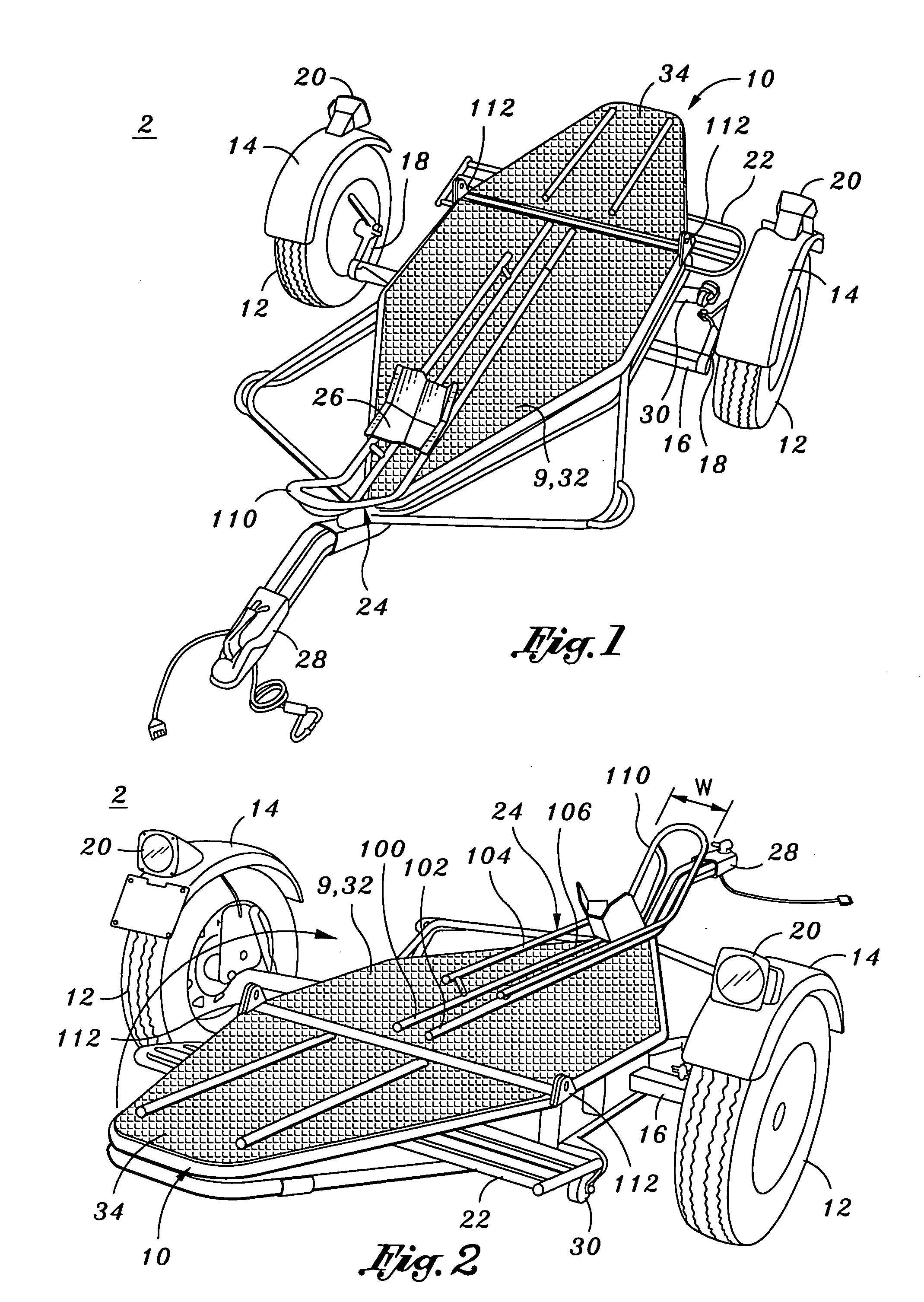 Vertically stowable modular multi-purpose trailer