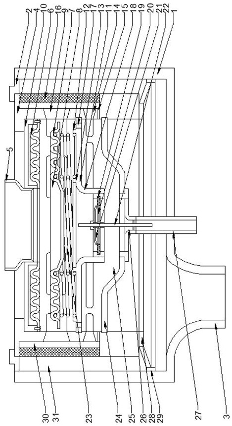 An oil-gas separation valve with metal diaphragm structure