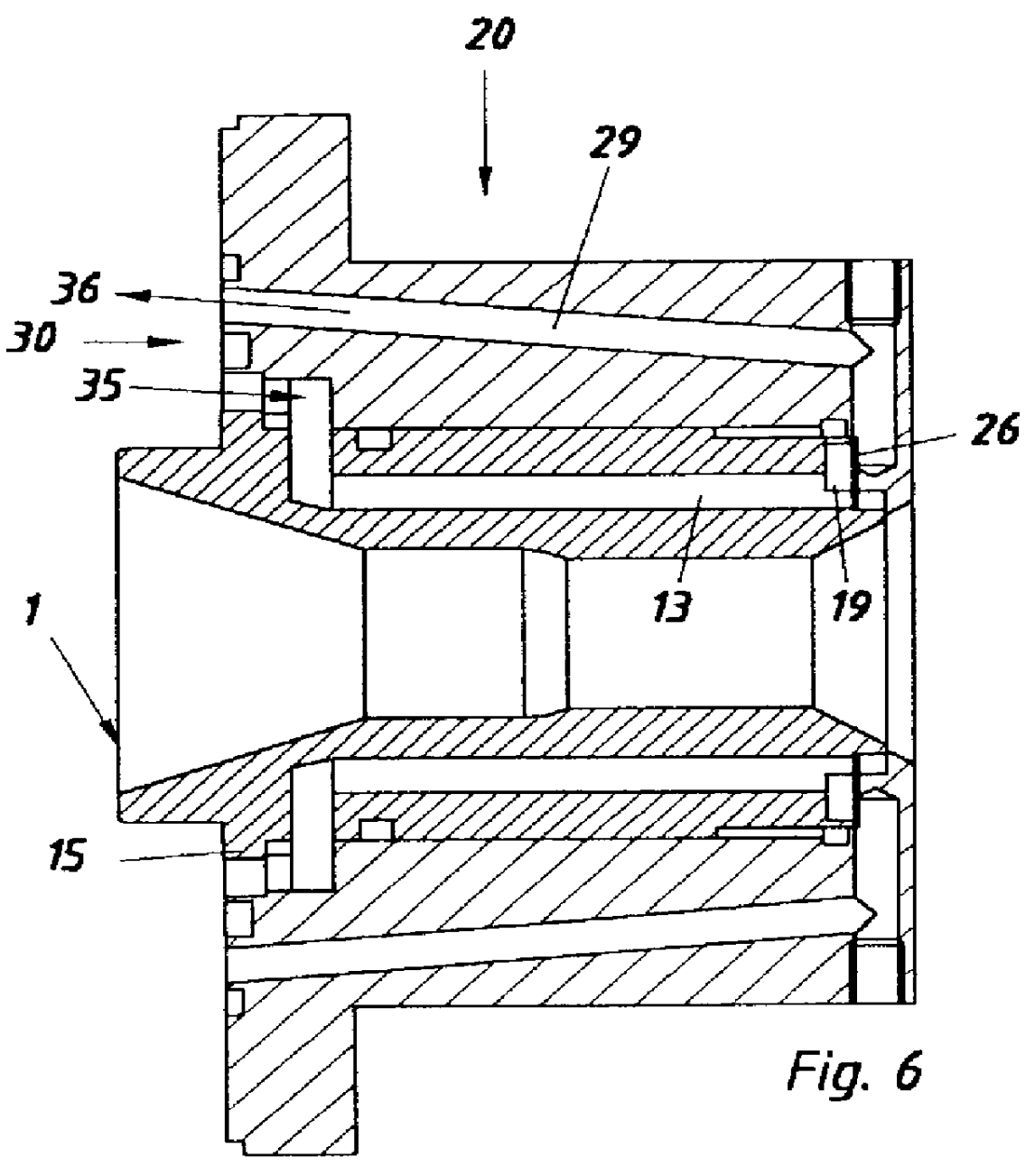 Nozzle for use in a torch head of a plasma torch apparatus