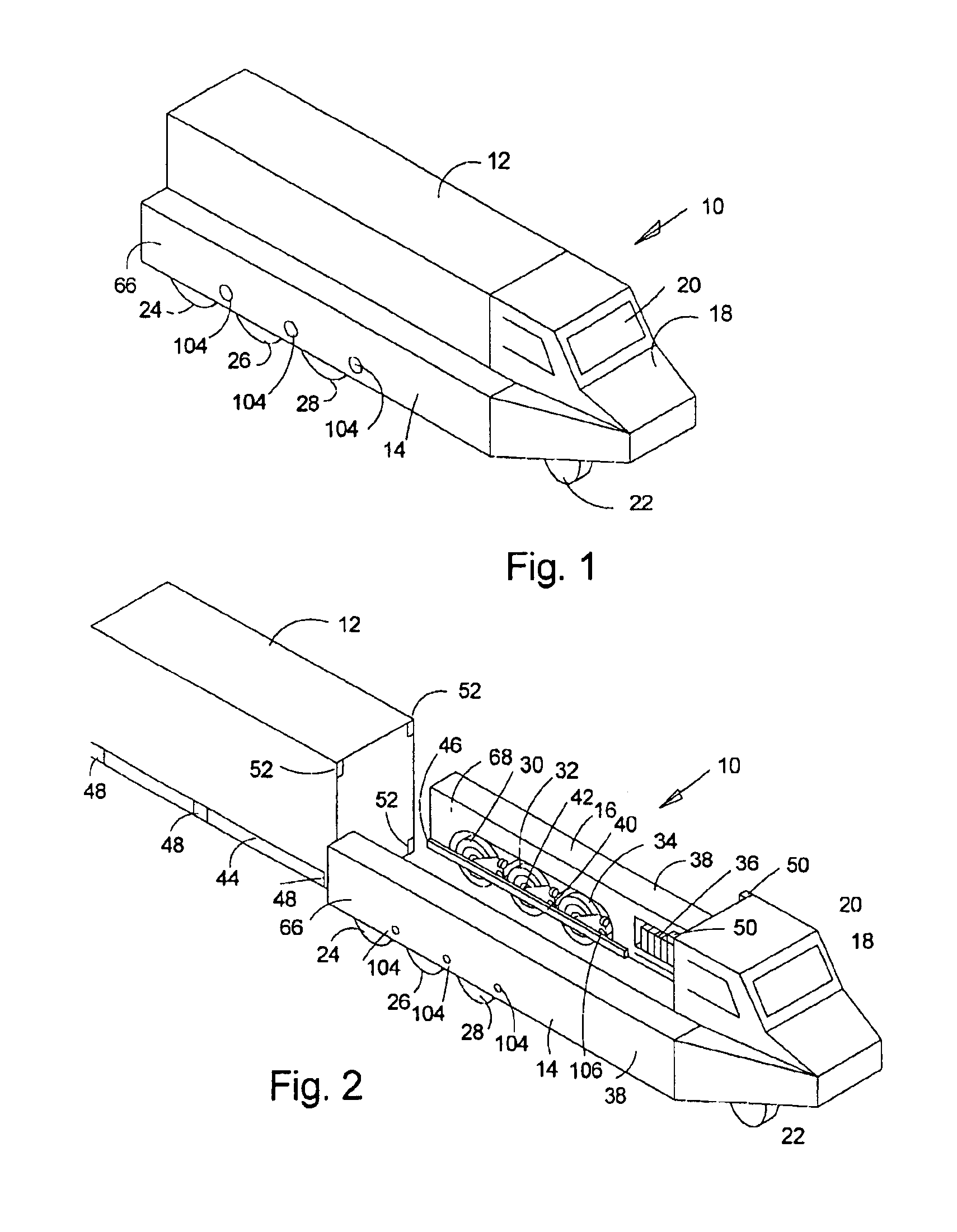 Self-loading vehicle for shipping containers