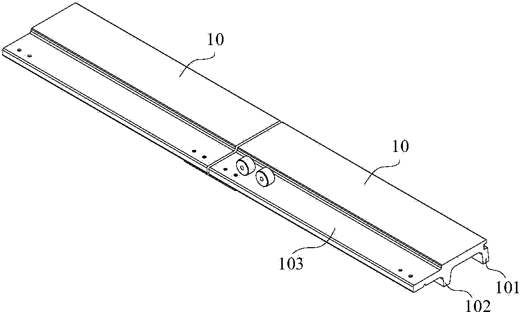 F rail connector structure of medium-and-low-speed magnetic suspension system rail