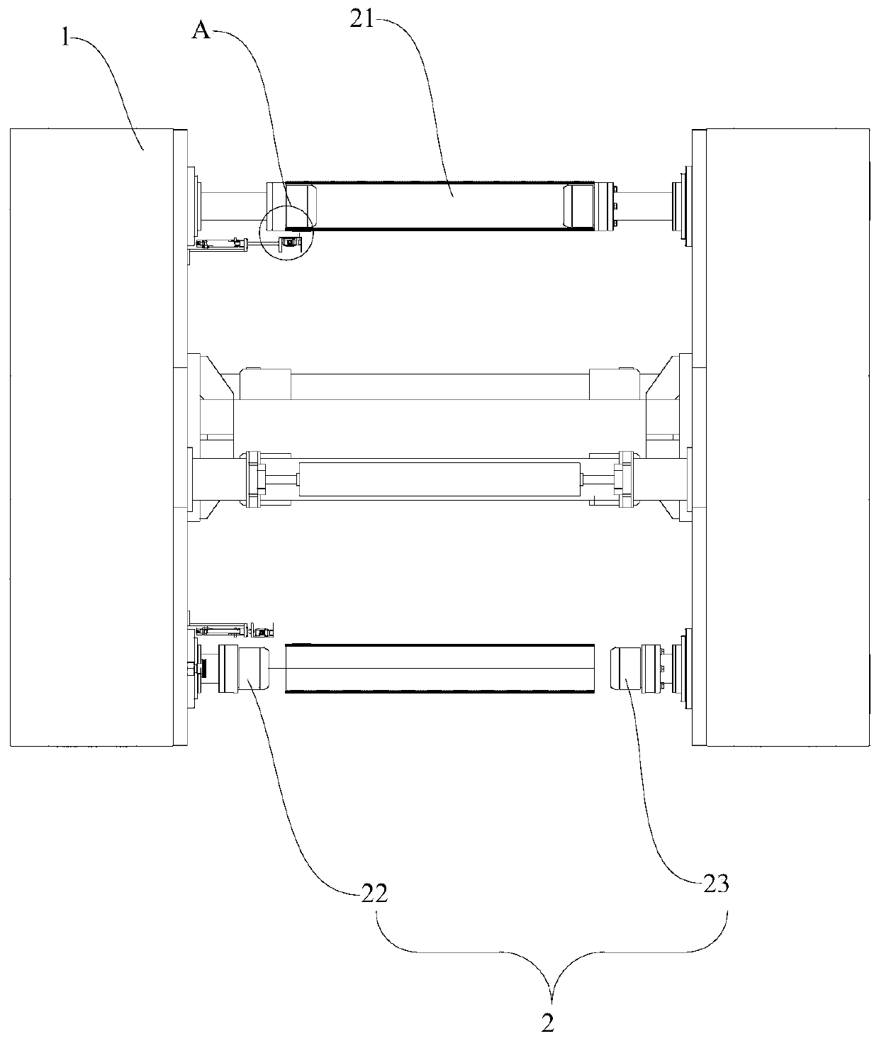 Battery pole piece winding and unwinding structure