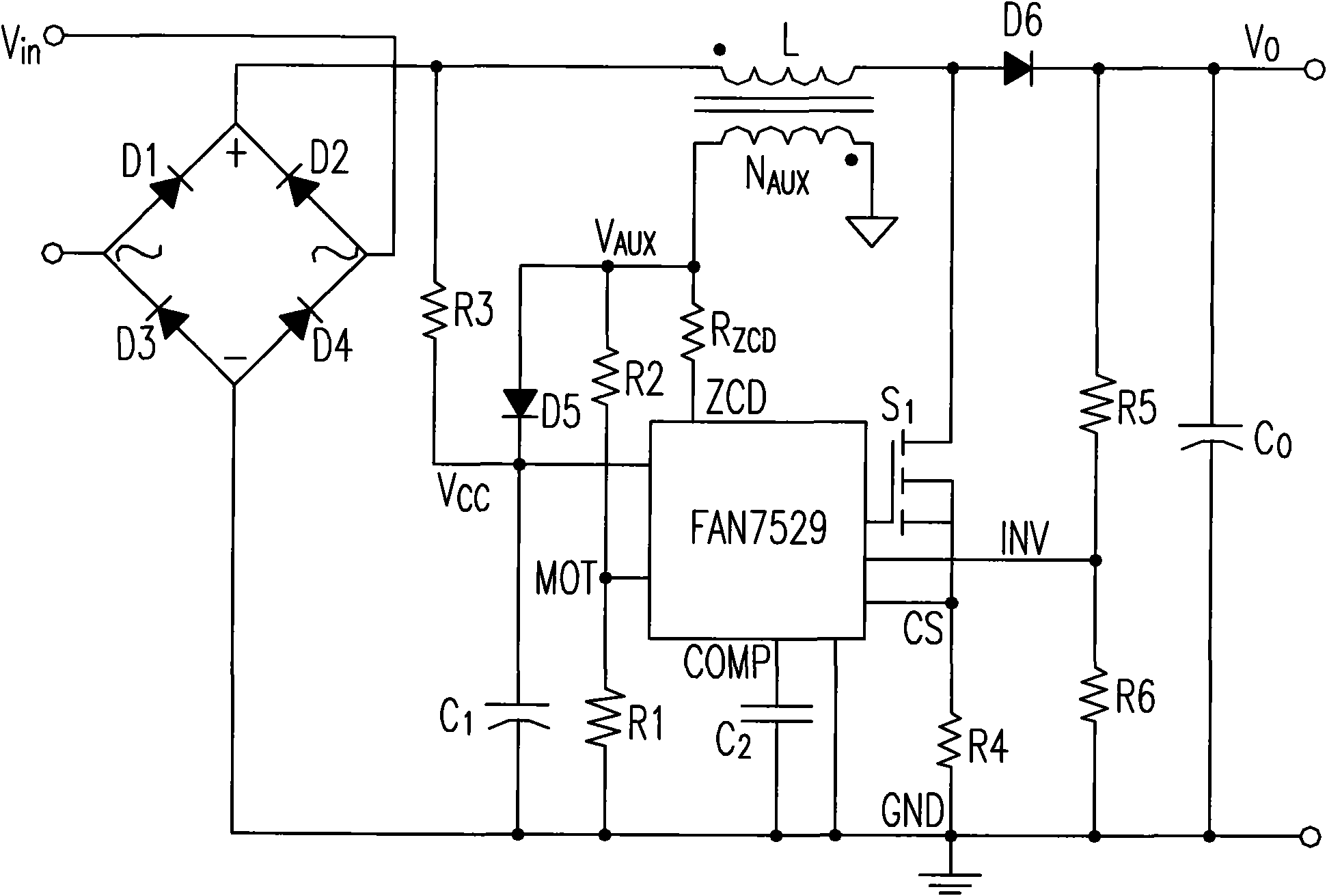 Bridgeless power factor correcting circuit for critical continuous current mode and method thereof