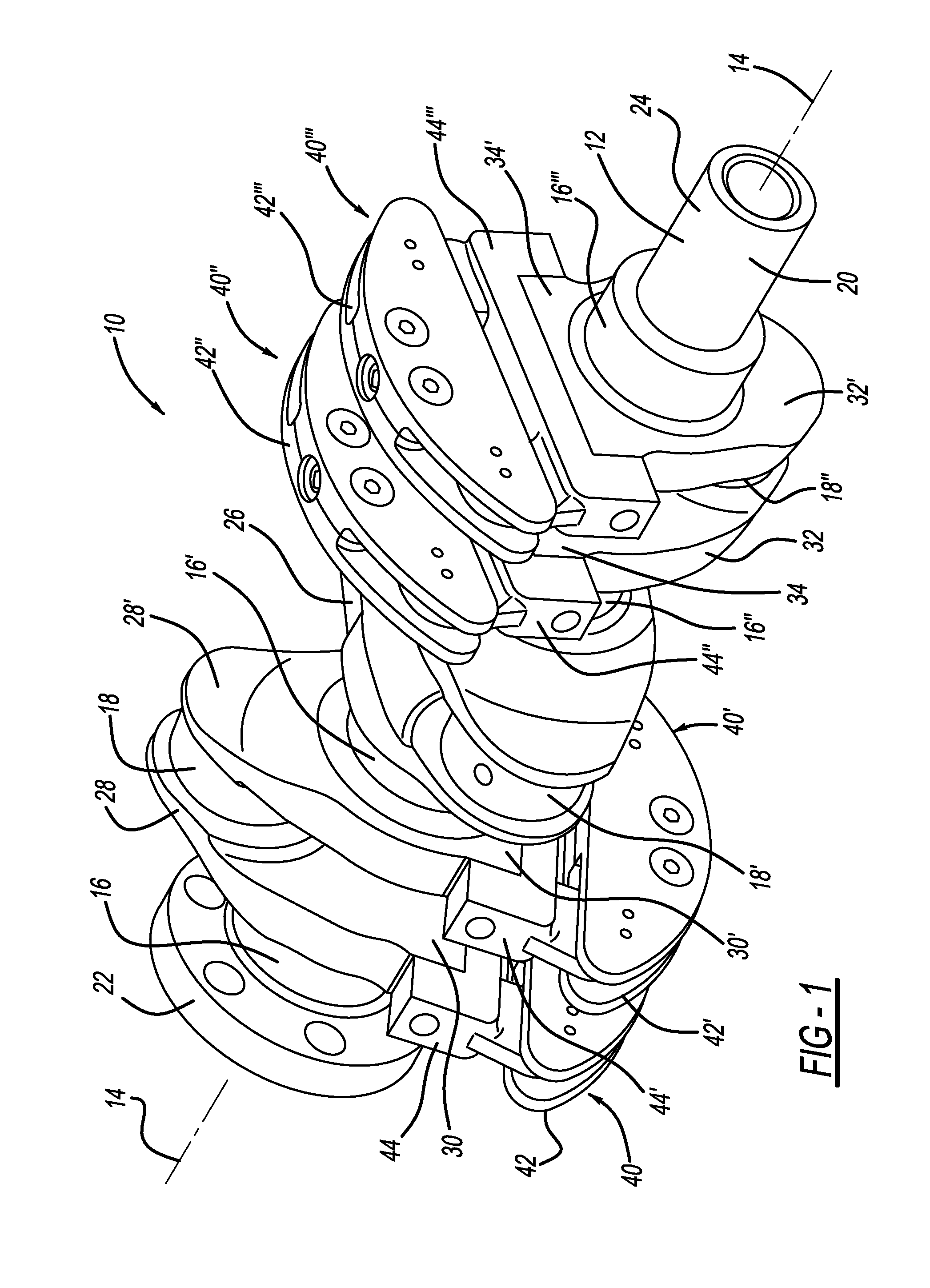 Production feasible pendulum crankshaft