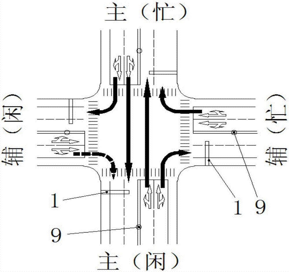 Intelligent crossing traffic light traffic shunting and dispersion system