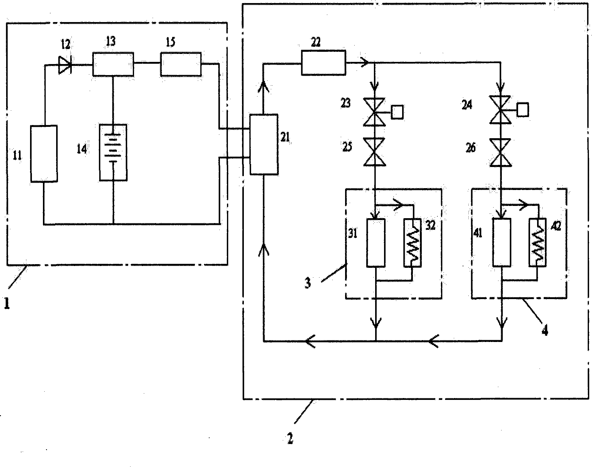 Solar photovoltaic energy storage refrigerator system