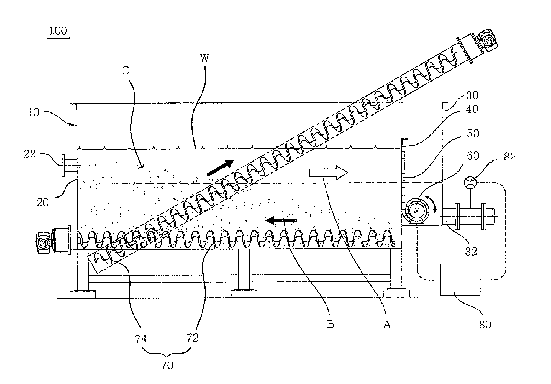 Grit Chamber for Wastewater Treatment Plant, Capable of Preventing Sedimentation of Organic Material