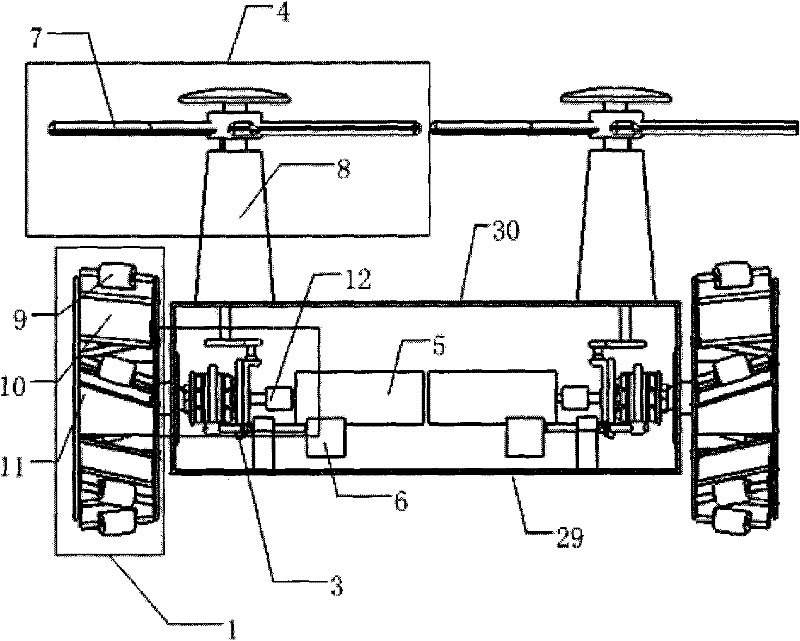 Triphibian omnibearing moving mechanism