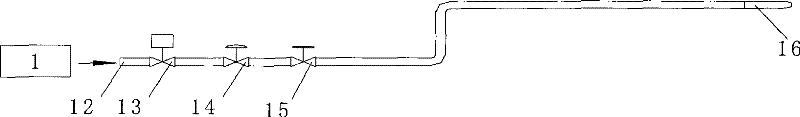 Fuel step adding apparatus of glass melter total oxygen combustion