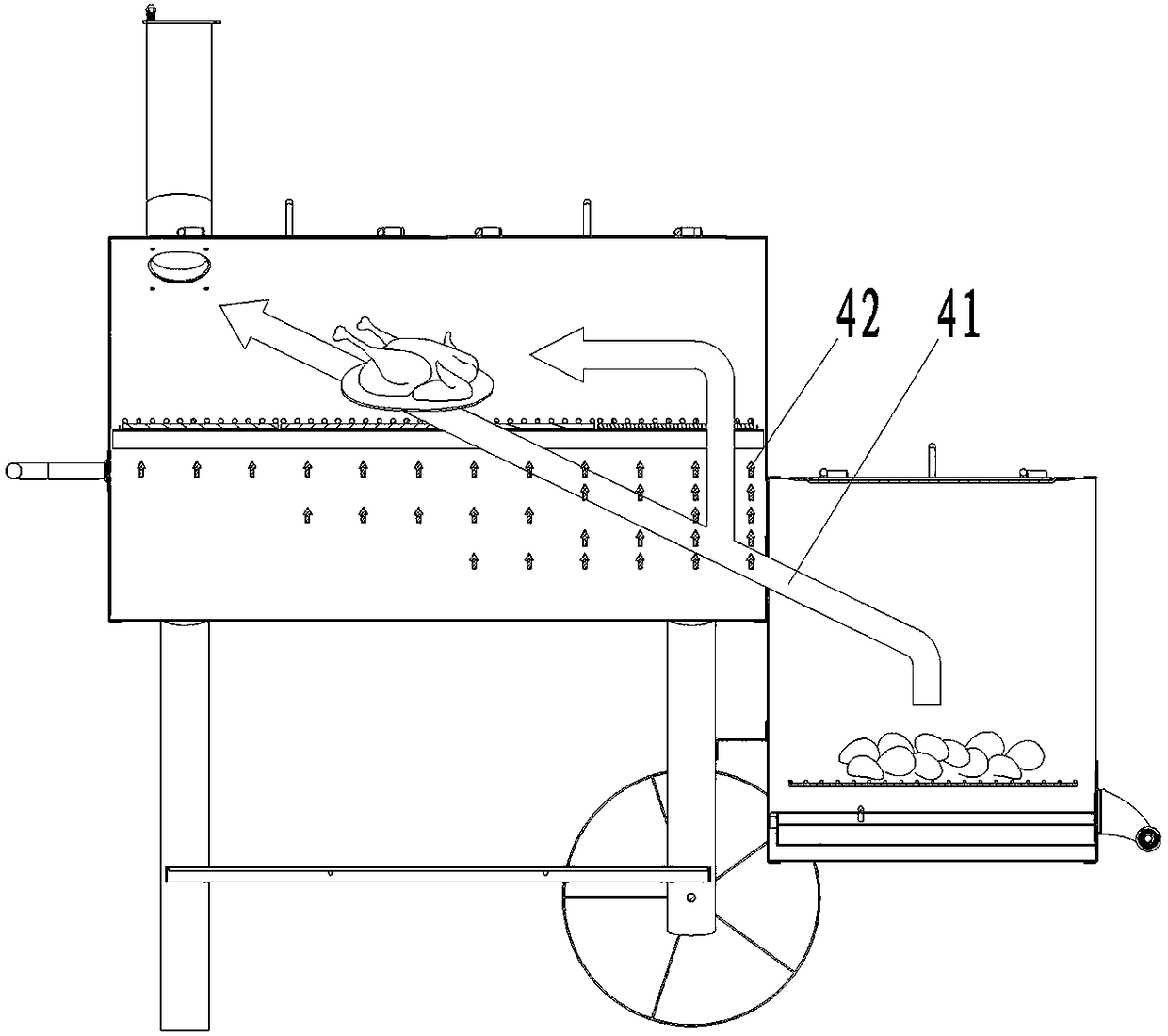 Fumigation equipment and its smoke baffle, flue