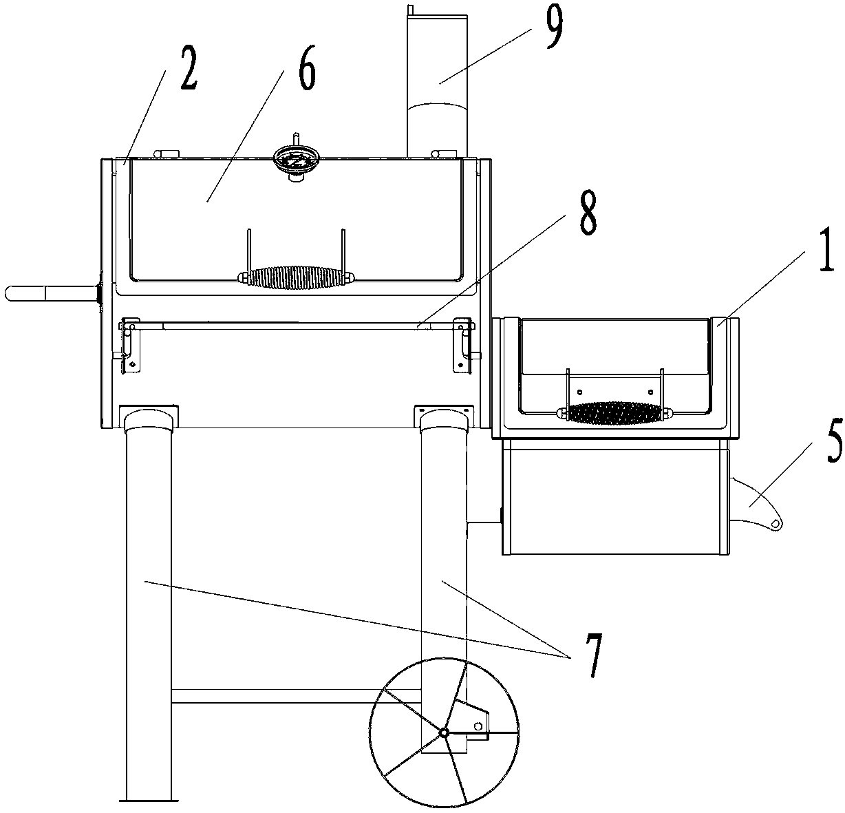 Fumigation equipment and its smoke baffle, flue