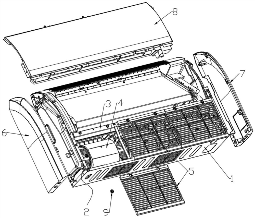 Air intake assembly mounting structure of floor-ceiling indoor unit and floor-ceiling indoor unit