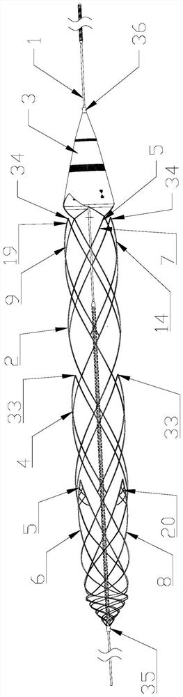 Thrombus withdrawing support