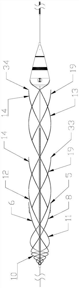 Thrombus withdrawing support