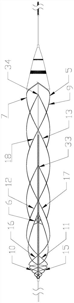 Thrombus withdrawing support