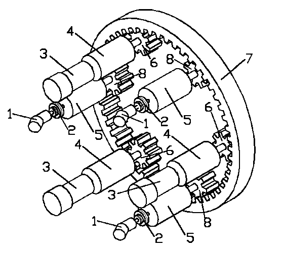 Compound driving device of TBM cutting disc motor hydraulic motor