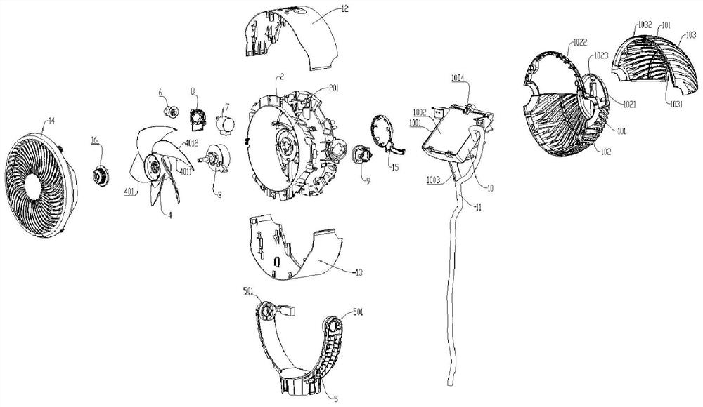 Fan head and cooling fan