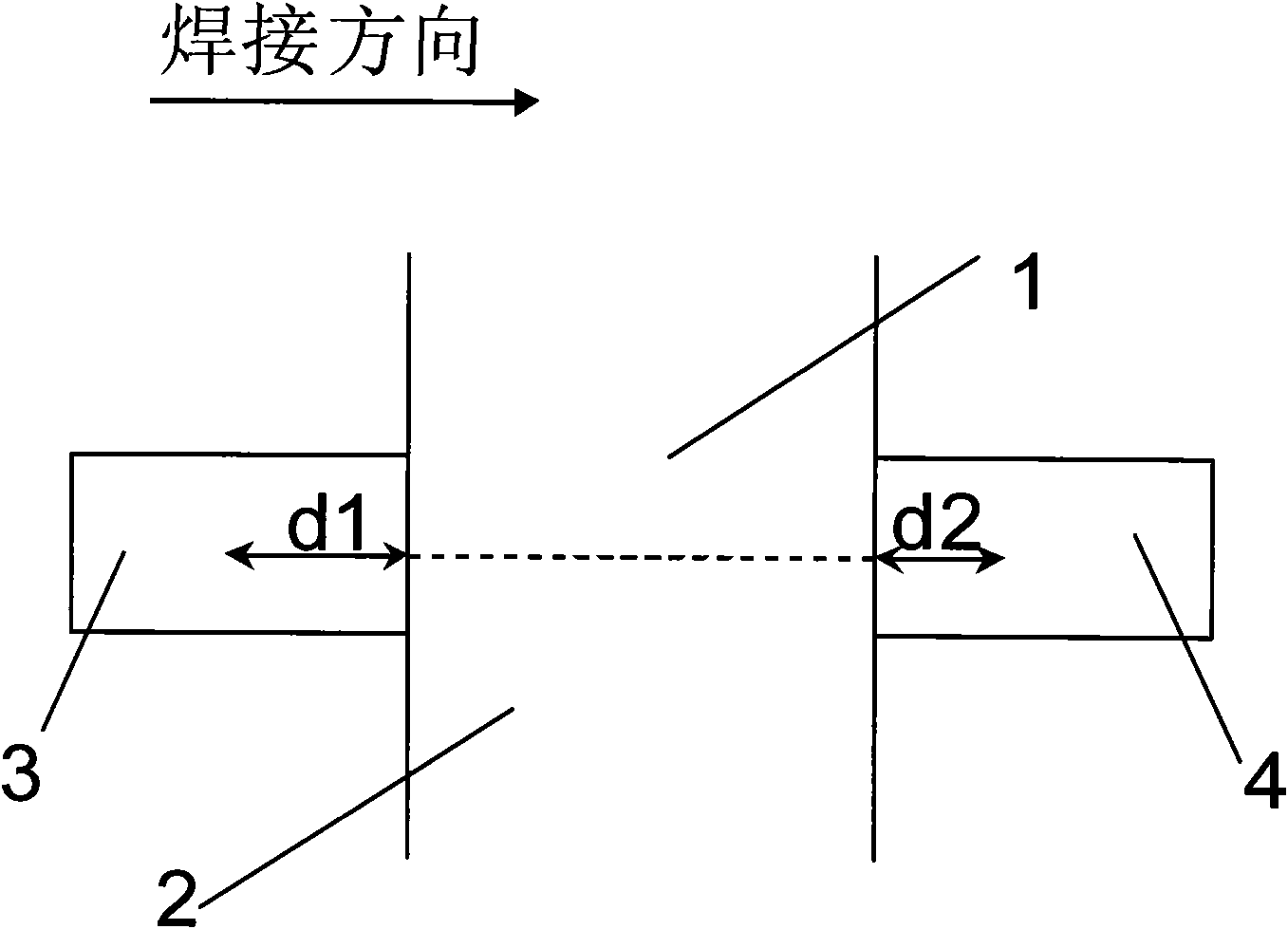 Laser welding method for butting two pieces of metal sheets